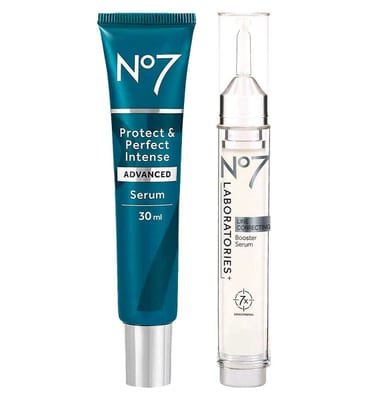 NO7 No7 Laboratories Line Correcting Booster Serum & Protect Perfect Intense Advanced 30Ml Bundle