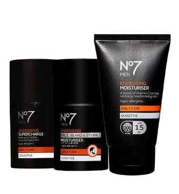 NO7 No7 Men's Energising Serum And Moisturiser Trio