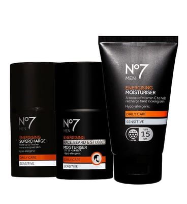 NO7 No7 Men's Energising Serum And Moisturiser Trio