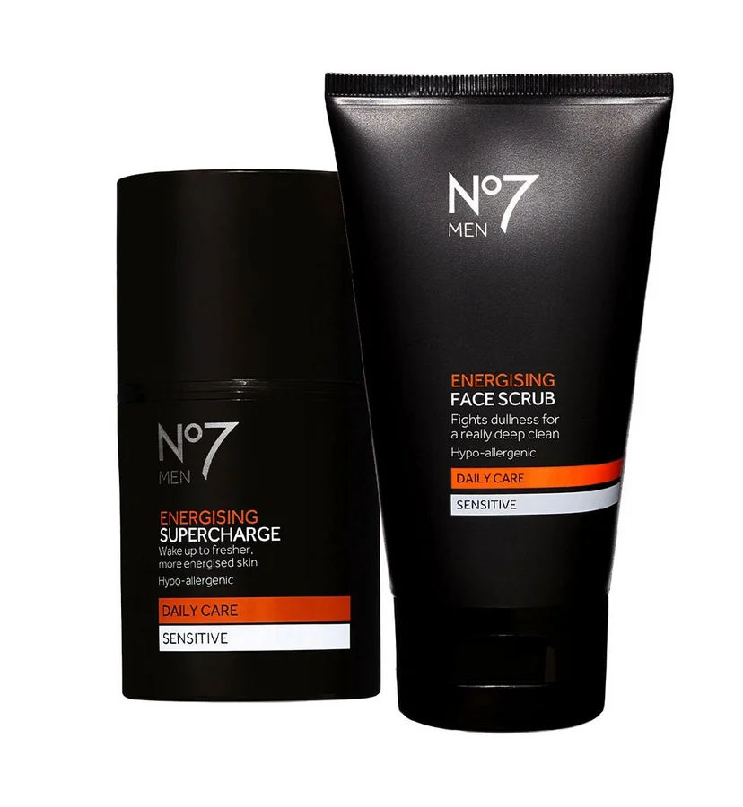 NO7 No7 Men's Energising Serum & Face Scrub