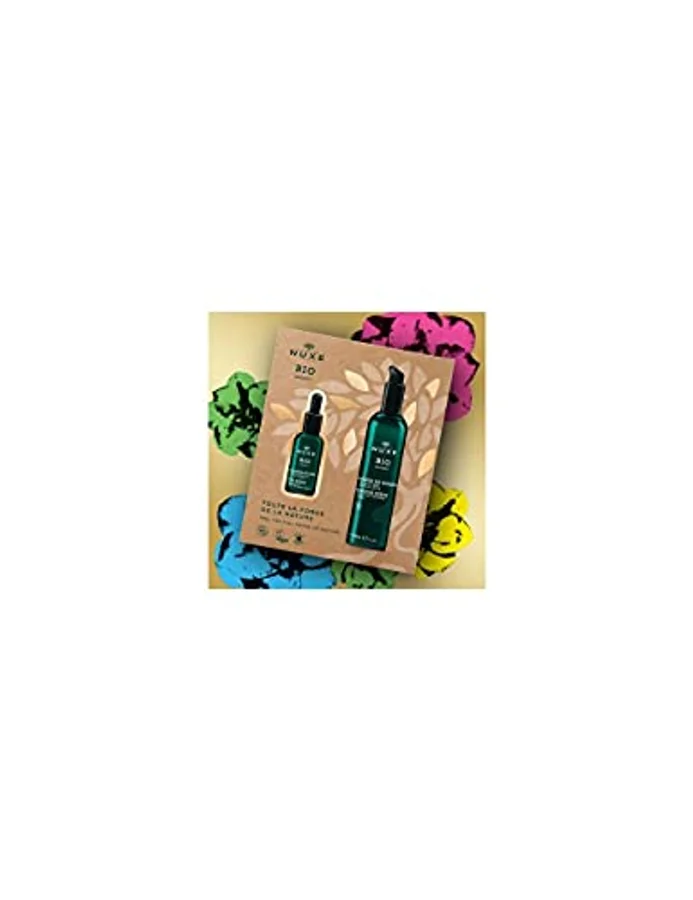 NUXE Nuxe Bio Organic Gift Set 30ml Chia Seeds Essential Antioxidant Serum + 200ml Moringa Seeds Micellar Cleansing Water