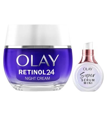 Olay Olay Retinol 24 Night Cream 50Ml & Super Serum, Hydrating Face Serum 14Ml Bundle