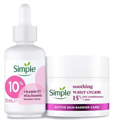 Simple Simple Active Barrier Smoothing Moisturiser And Serum Bundle