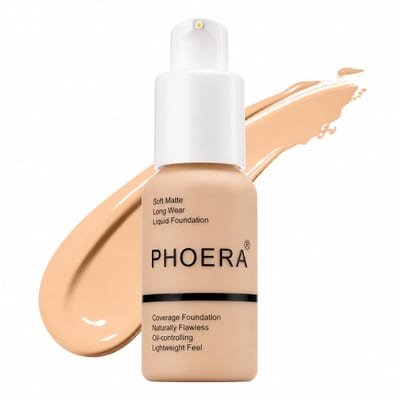 Glamza Glamza PHOERA Foundation Concealer Makeup Full Coverage Matte Brighten Long Lasting UK (102 NUDE) - 102 NUDE