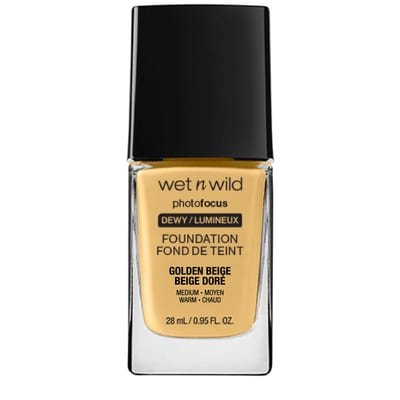 Wet n Wild Wet n Wild Wet n Wild, Photo Focus Foundation Dewy, Weightless Foundation with Nourishing and Long-wearing Formula, Buildable Coverage, Ideal for Normal to Dry Skin Type, Vegan, Golden Beige - Golden Beige