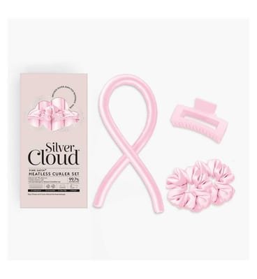 Silver Cloud Silver Cloud Silver Ion Infused Pink Heatless Hair Curler Set