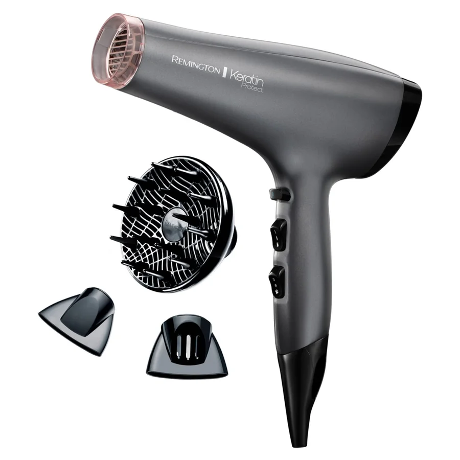 Remington Remington Keratin Protect Hair Dryer (Infused with Keratin and Almond Oil for Smooth - Grey
