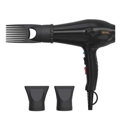 Wahl Wahl Hairdryer, PowerPik 5000, Dryer Women, Hair Dryer with Pik Attachment, Afro Hairdryer, Afro-Caribbean Hair, Three Heat Settings, Anti-frizz Drying PowerPik 5000 Single - Black