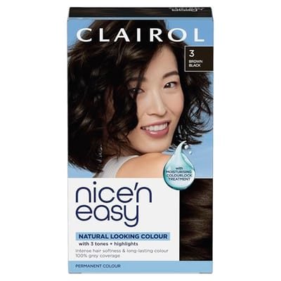Clairol Clairol Nice'n Easy Crème Oil Infused Permanent Hair Dye 3 Brown Black 177ml