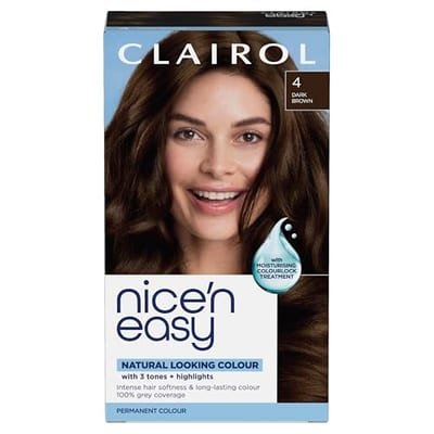 Clairol Clairol Nice'n Easy Crème Oil Infused Permanent Hair Dye 4 Dark Brown 177ml