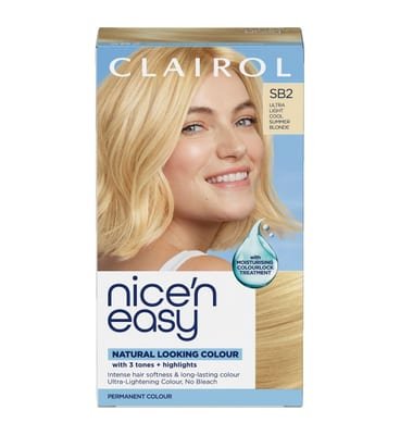 Clairol Clairol Nice'n Easy Crème Oil Infused Permanent Hair Dye Sb2 Ultra Light Cool Summer Blonde 177ml
