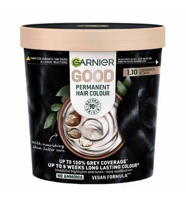 Garnier Garnier Good Permanent Hair Dye (Shade: 1.10 Liquorice Black) For Vibrant, Lasting Colour., 217g