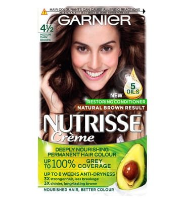 Garnier Garnier Nutrisse Crème Hair Dye, Vegan, 4.5 Medium Dark Brown