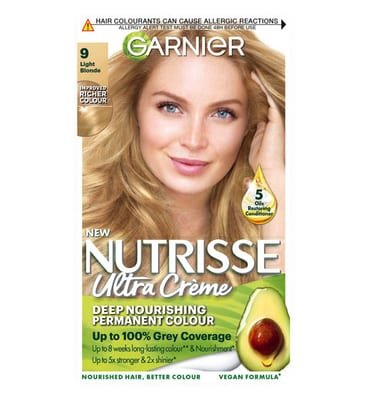 Garnier Garnier Nutrisse Ultra Crème Vegan Dye, 9 Light Blonde: Bright, Luminous, Long-Lasting Hair Colour