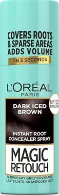 Loreal L'Oreal Paris Magic Retouch Dark Iced Brown Temporary Root Touch Up Spray Instant & Sparse Area Coverage Transfer-Proof, 75ml