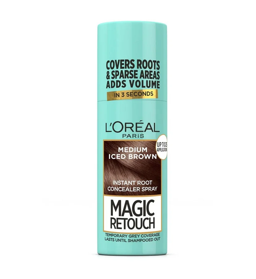 Loreal L'Oreal Paris Magic Retouch Medium Iced Brown Temporary Root Touch Up Spray Instant & Sparse Area Coverage Transfer-Proof