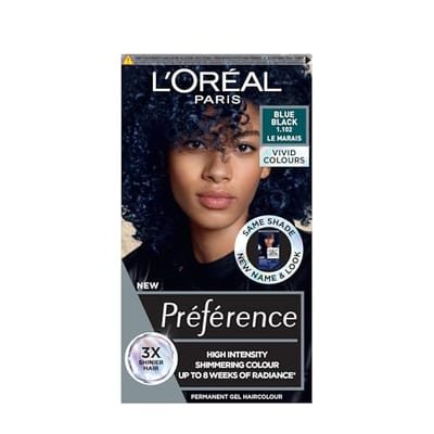 Loreal L'Oreal Paris Preference Vivids Permanent Hair Dye, Intense Luminous Colour, Blue Black 1.102