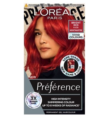 Loreal L'Oreal Paris Preference Vivids Permanent Hair Dye, Intense Luminous Colour, Bright Red 8.624