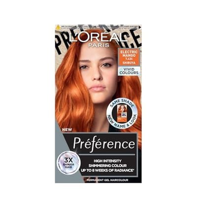 Loreal L'Oreal Paris Preference Vivids Permanent Hair Dye, Intense Luminous Colour, Electric Mango 7.46
