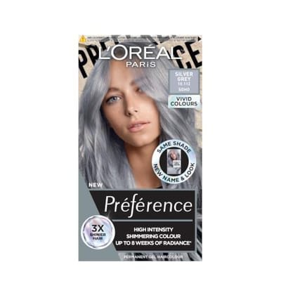 Loreal L'Oreal Paris Preference Vivids Permanent Hair Dye, Intense Luminous Colour, Silver Grey 10.11