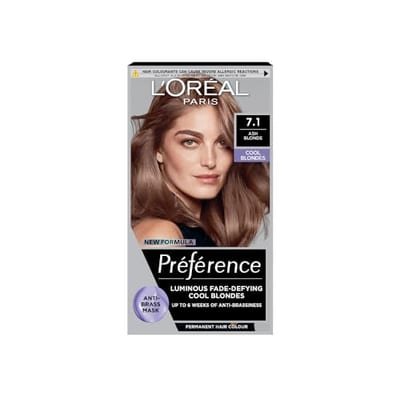 Loreal L'Oreal Preference 7.1 Ash Blonde Long-Lasting Luminous Permanent Hair Colour For Radiant Results