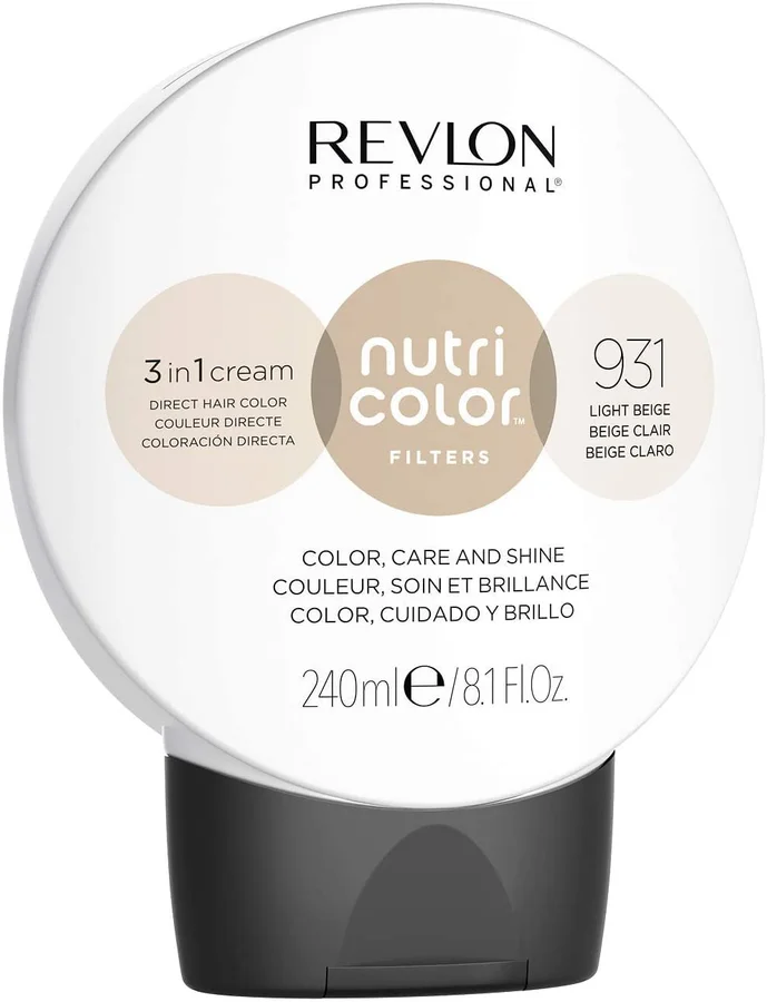 Revlon Revlon Nutri Color Filters 3 in 1 Cream Hair Colourant 240ml – 931 Light Beige