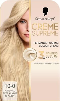 Schwarzkopf Schwarzkopf Creme Supreme 10-0 Natural Extra Light Blonde Permanent Hair Dye