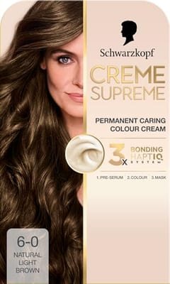 Schwarzkopf Schwarzkopf Creme Supreme 6-0 Natural Light Brown Permanent Hair Dye