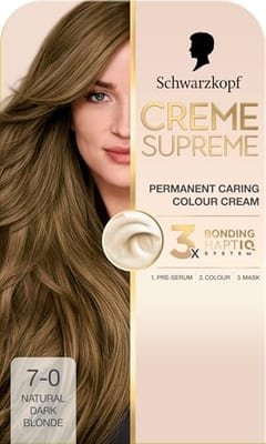Schwarzkopf Schwarzkopf Creme Supreme 7-0 Natural Dark Blonde Permanent Hair Dye