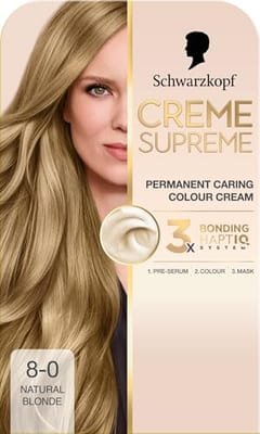 Schwarzkopf Schwarzkopf Creme Supreme 8-0 Natural Blonde Permanent Hair Dye