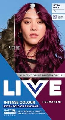 Schwarzkopf Schwarzkopf Live Intense Colour L76 Ultra Violet Permanent Hair Dye