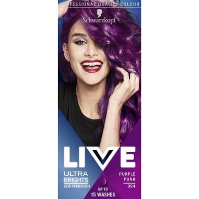 Schwarzkopf Schwarzkopf Live Ultra Brights Or Pastel Semi-Permanent Hair Colour 80ml - 094 Purple Punk