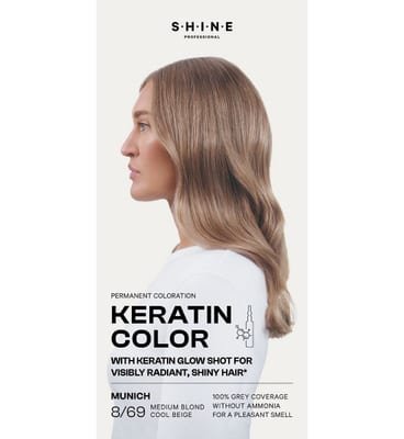 Shine Shine Professional Permanent Hair Dye Medium Blond Cool Beige Munich