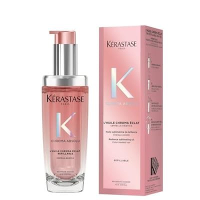 Kerastase Kerastase Kérastase Chroma Absolu Hair Oil Huile Éclat Refillable Bottle, For Fine-Medium With Amino Acid & Lactic 75ml