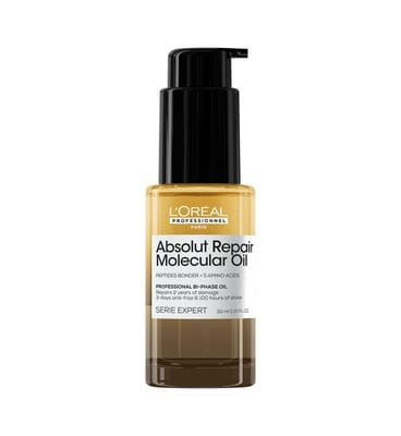 L'Oreal Professionnel L'Oreal Professionnel Absolut Repair Molecular Bi-Phase Hair Oil, 2X Benefit: Shine & Damage Repair, For Damaged Hair, 30ml