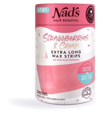 Nads Nad's Strawberries & Cream Extra Long Wax Strips 20Ct