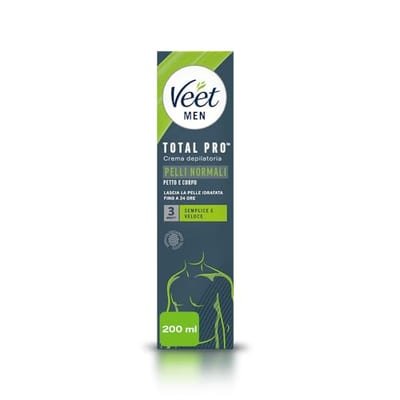 Veet Veet Men Total Pro Hair Removal Cream Chest & Body Normal Skin -200 ml, 200ml