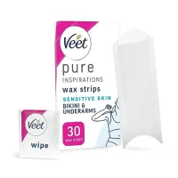 Veet Veet Pure Wax Strips Bikini & Underarms For Sensitive Skin - 30