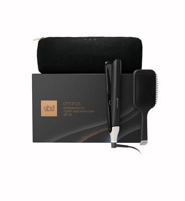 GHD GHD Chronos Hair Straightener Festive Gift Set In Black