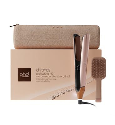 GHD GHD Chronos Hair Straightener Festive Gift Set In Cashmere Beige