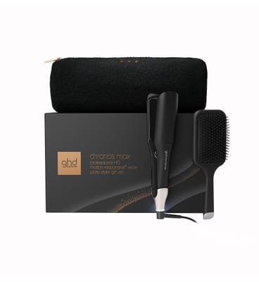 GHD GHD Chronos Max Best Wide Plate Hair Straightener Festive Gift Set In Black