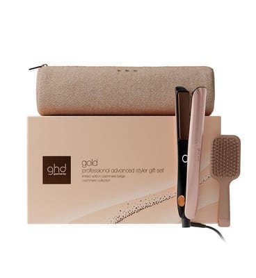GHD GHD Gold Hair Straightener Festive Gift Set In Cashmere Beige