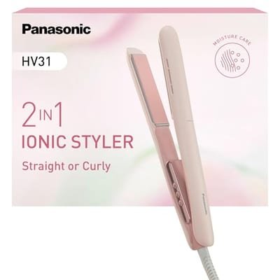 Panasonic Panasonic Strawberry Pink Ion Conditioning Hair Straightener Ceramic Plates Eh-Hv31