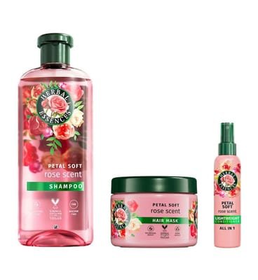 Herbal Essences Herbal Essences Herbal Rose Scent Petal Soft Shampoo, Hair Mask & Leave-On Treatment Bundle