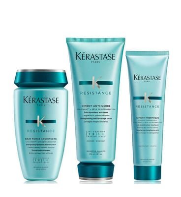 Kerastase Kerastase Kérastase Resistance Shampoo, Conditioner And Hair Treatment, Strengthening Routine To Repair Dry Damaged Hair, Trio Set