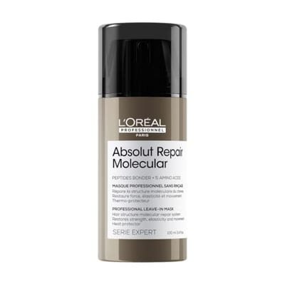 L'Oreal Professionnel L'Oreal Professionnel Absolut Repair Molecular Leave-In Hair Treatment, For Damaged Hair, Bond Repair, 100ml