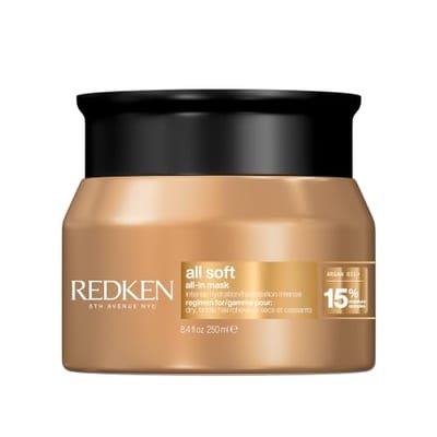 Redken Redken All Soft All-In Mask, Deep Conditioning Argan Oil & Glycerin Hair Mask For Dry, Brittle Hair, Shine Frizz 250 ml, 250ml