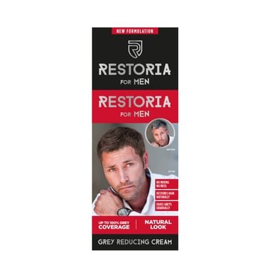 Restoria Restoria Grey Hair Cream for Men | Gradual Grey Reduction Hair Treatment | Restores Natural Hair Colour | No-Mix Leave-In Formula | 100% Grey Coverage | Vegan | 100ml 100 ml (Pack of 1) - Ivory