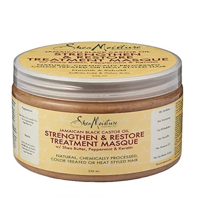 Shea Moisture Shea Moisture SheaMoisture Jamaican Black Castor Oil Strengthen & Restore Hair Treatment Mask -Sulfate- Free Deep Conditioner with Shea Butter & Peppermint - Repairs & Strengthen Damaged