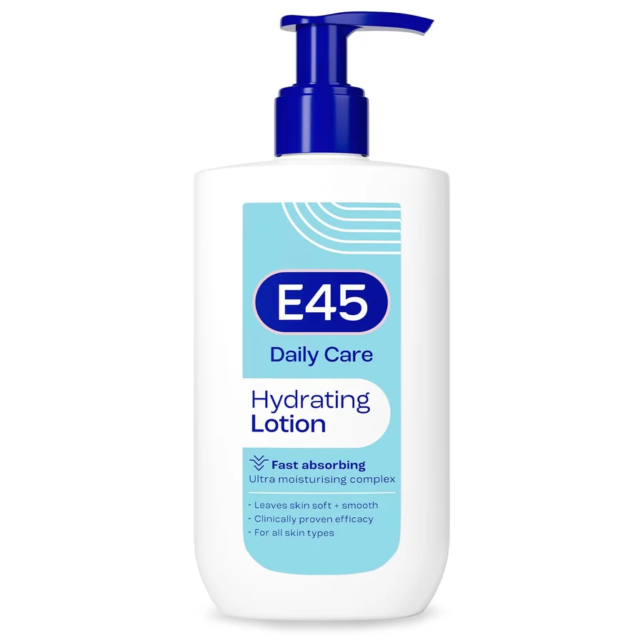 E45 E45 Daily Lotion 400 ml for all Skin Types - Hydrating Non-Greasy Lightweight Moisturiser - Perfume-Free Long Lasting Body Face Hand Cream - Dermatologically Tested | Long-lasting hydration - Lightweight